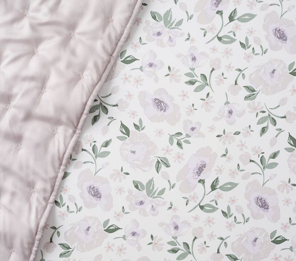 Organic Meredith Allover Floral Fitted Cot Sheet Pottery Barn Kids UK